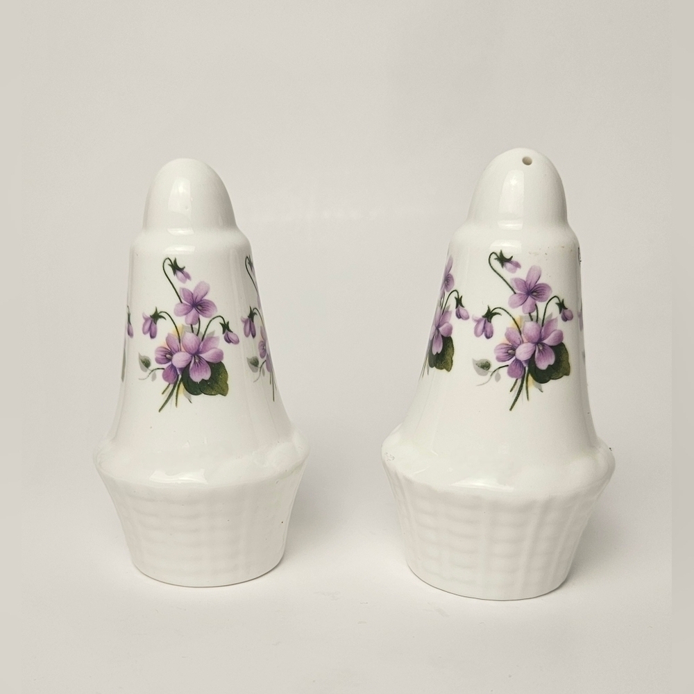 Sandford Fine Bone China Violet Salt & Pepper Shakers – Made in England